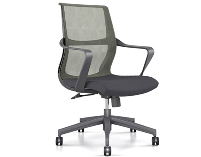 145 B 灰框 綠背 坐黑網(wǎng)布職員椅