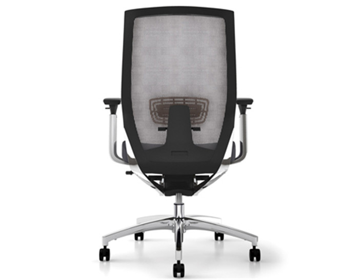 150B ( 白背 黑皮坐 背面) 網布班椅